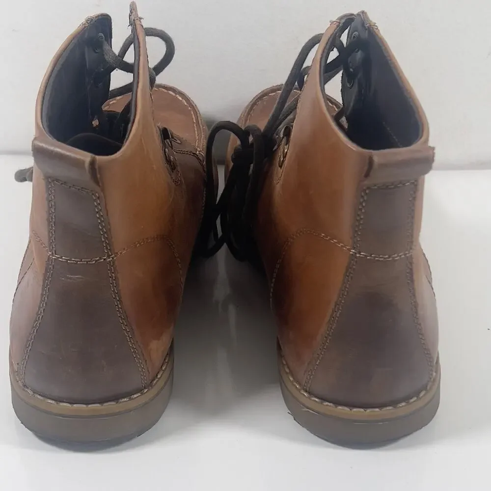 GBX Layne Men's Brown Lace Up Moc Toe Leather Ankle Chukka Boots Size 10 1/2 Med
